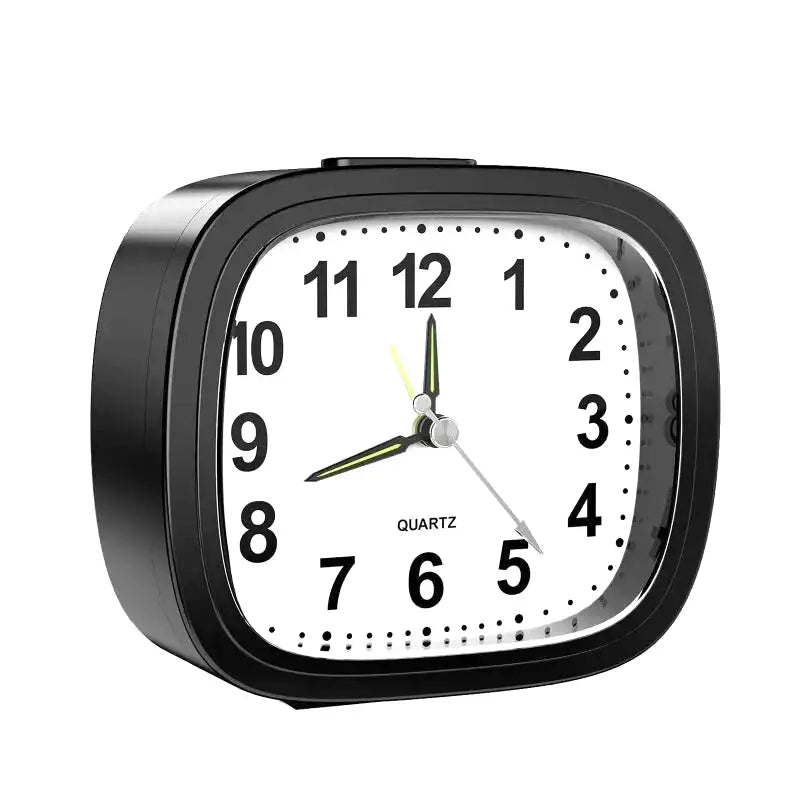 Réveil carré noir en plastique brillant à chiffres larges -  - reveil-simple-et-efficace - []