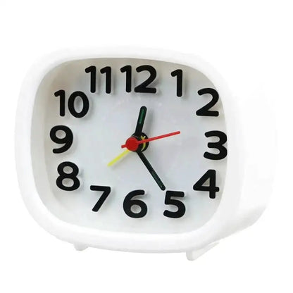 Réveil carré noir mat à aiguilles colorées -  - reveil-a-pile-sans-tic-tac - ["analogique","petit","petit reveil","R\u00e9veil Analogique","simple"]