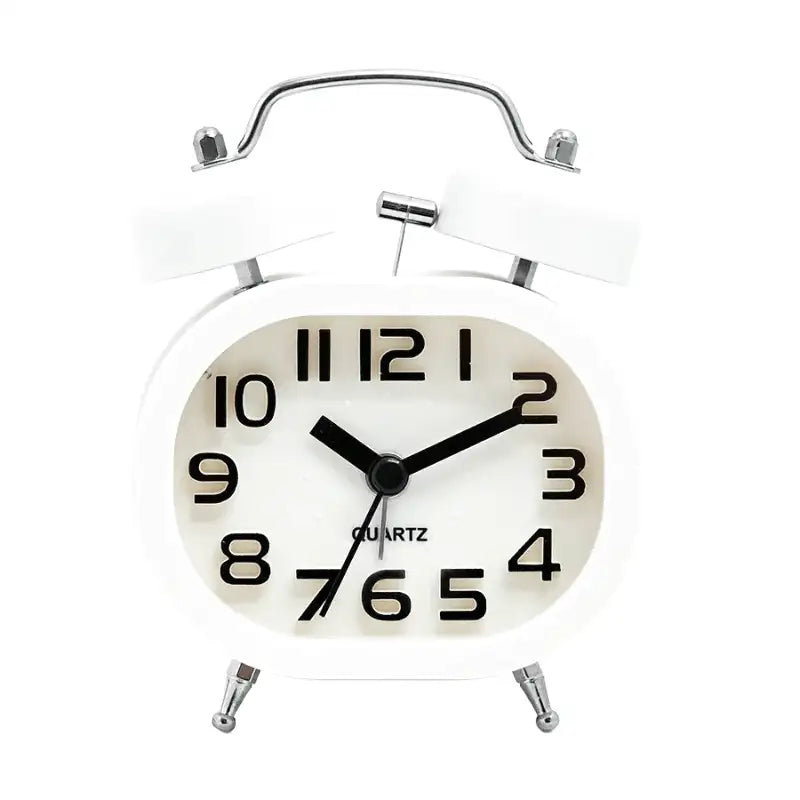 Réveil carré mat avec clochettes argentées design scandinave