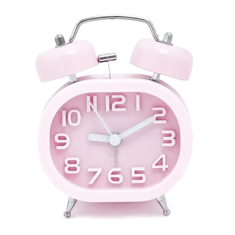 Réveil carré mat avec clochettes argentées design scandinave