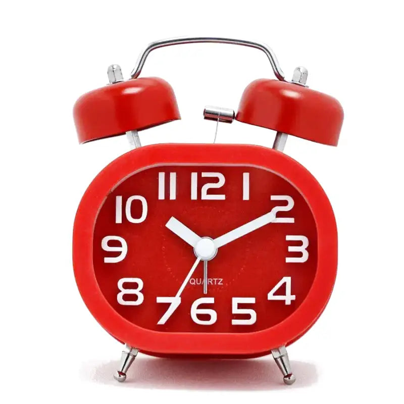 Réveil carré mat avec clochettes argentées design scandinave