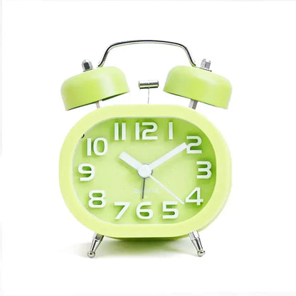 Réveil carré mat avec clochettes argentées design scandinave