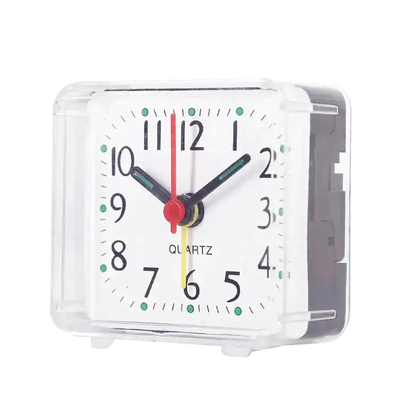 Réveil carré transparent avec mécanisme apparent