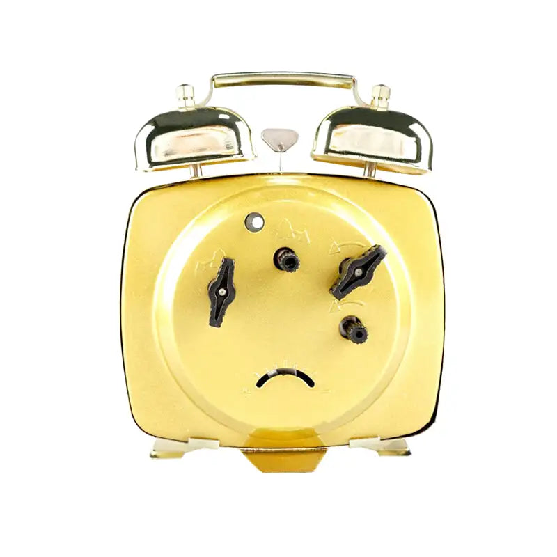 Réveil carré vintage en métal doré à double cloche