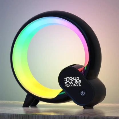 Réveil circulaire LED dégradé en plastique lisse