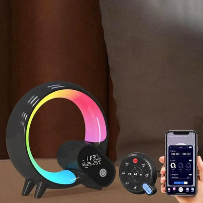 Réveil circulaire LED dégradé en plastique lisse