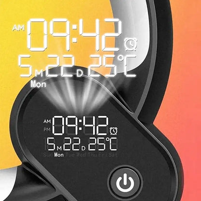 Réveil circulaire LED dégradé en plastique lisse