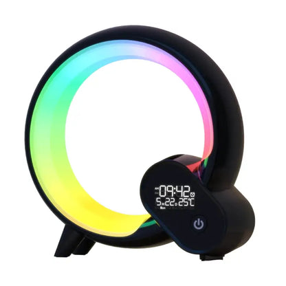 Réveil circulaire LED dégradé en plastique lisse