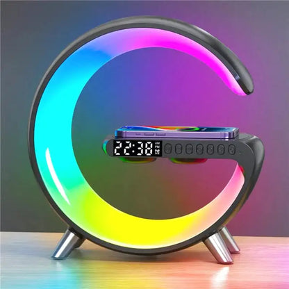 Réveil circulaire LED multicolore avec affichage numérique