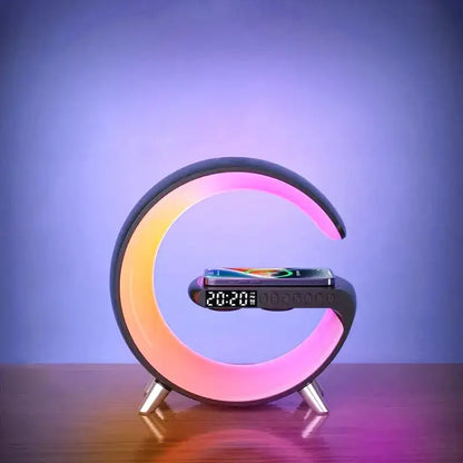 Réveil circulaire LED multicolore avec affichage numérique