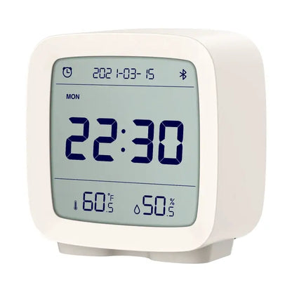 Réveil compact beige avec écran LCD multifonction