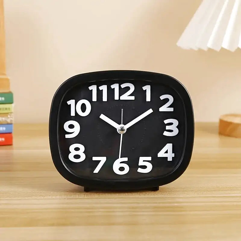 Réveil compact noir mat à grands chiffres blancs