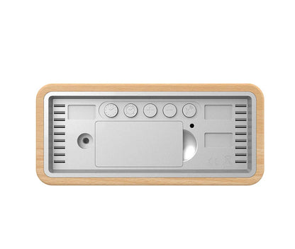 Station radio connectée avec affichage couleur et finition bois -  - reveil-connecte-intelligent - ["connect\u00e9","digital","lumineux","num\u00e9rique","radio bois","radio reveil bois","simple"]