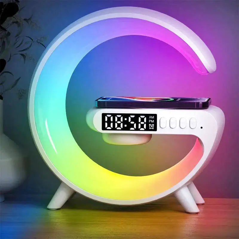 Réveil croissant LED multicolore avec chargeur induction