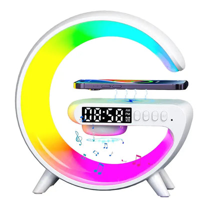 Réveil croissant LED multicolore avec chargeur induction
