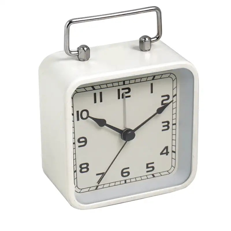 Réveil cube en métal jaune brillant