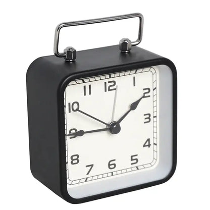 Réveil cube en métal jaune brillant