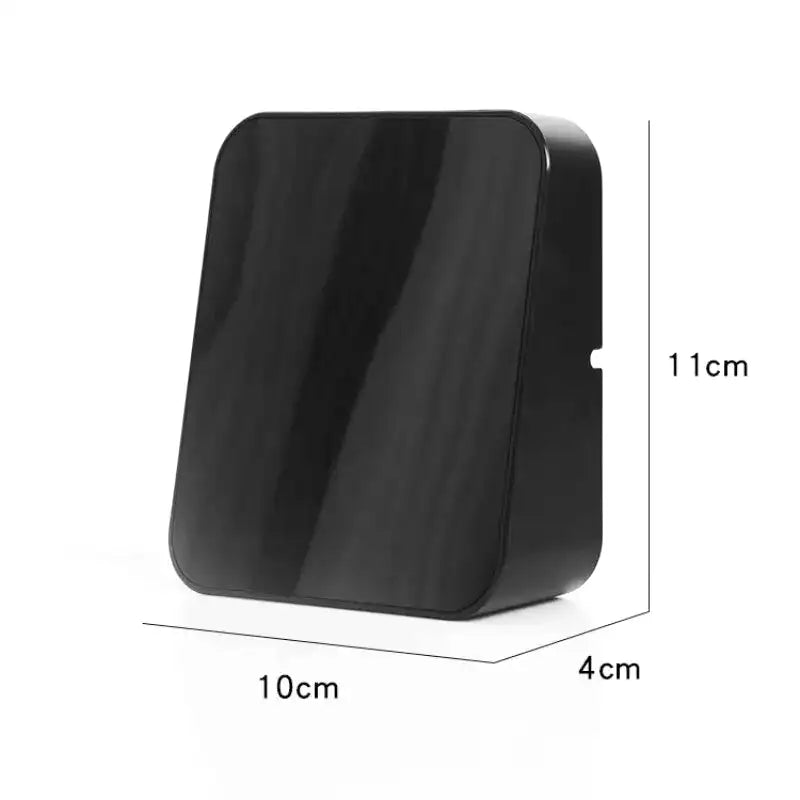 Réveil cube numérique noir avec affichage température intégré