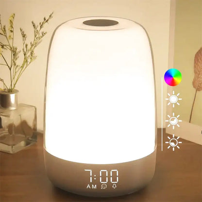 Réveil cylindrique bicolore avec affichage numérique LED