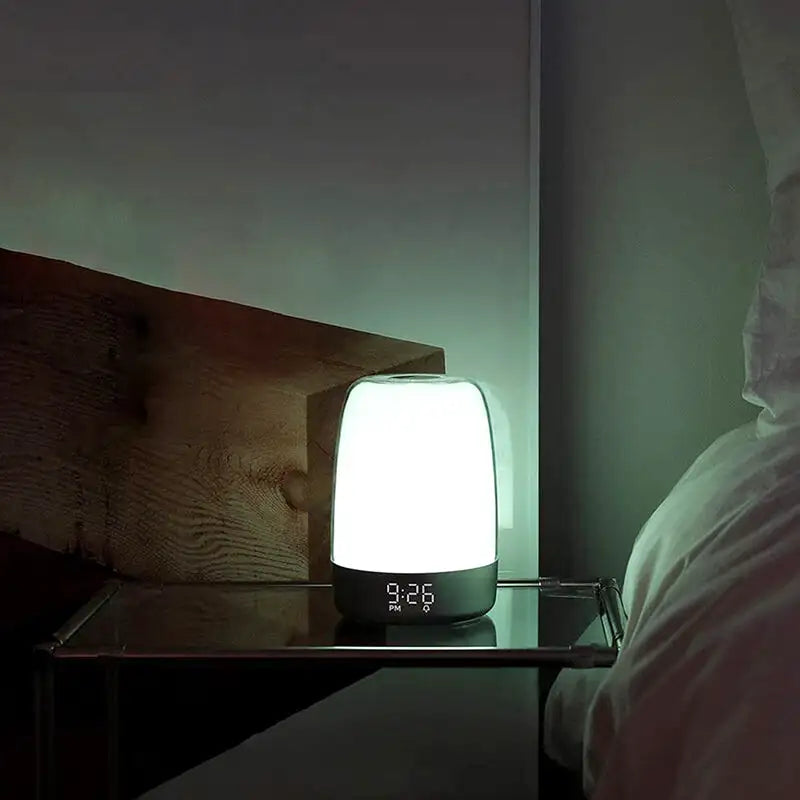 Réveil cylindrique bicolore avec affichage numérique LED