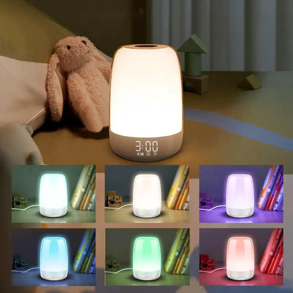 Réveil cylindrique bicolore avec affichage numérique LED