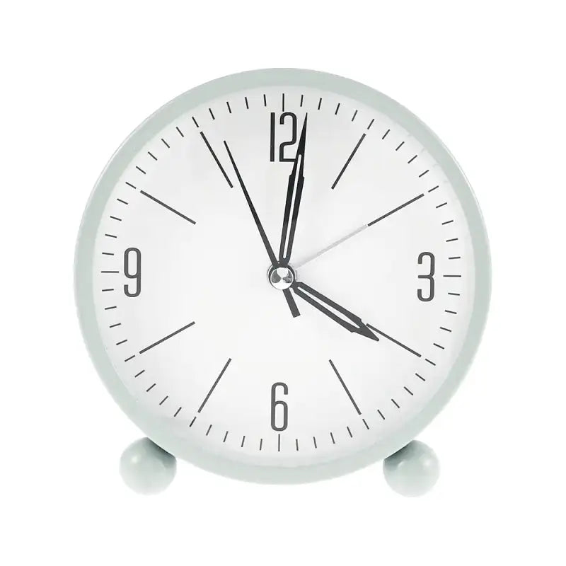 Réveil de table rond noir à face blanche