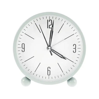 Réveil de table rond noir à face blanche