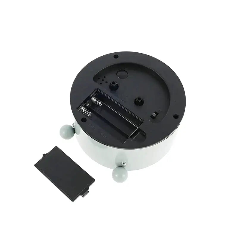 Réveil de table rond noir à face blanche