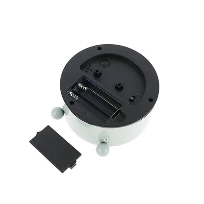 Réveil de table rond noir à face blanche