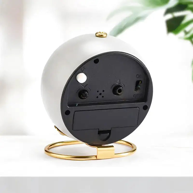 Réveil de table rond noir mat et doré