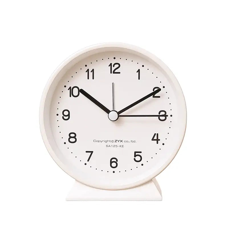 Réveil de table rond rose poudré et gris mat