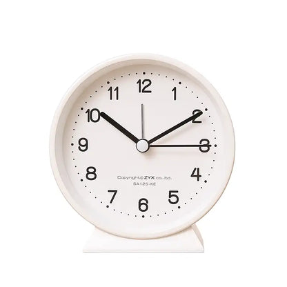 Réveil de table rond rose poudré et gris mat