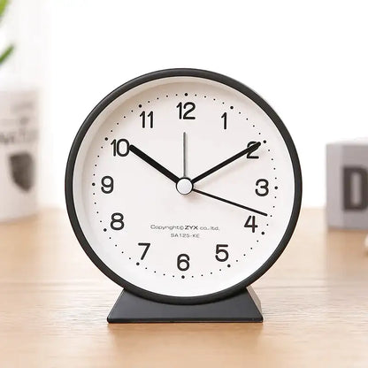 Réveil de table rond rose poudré et gris mat