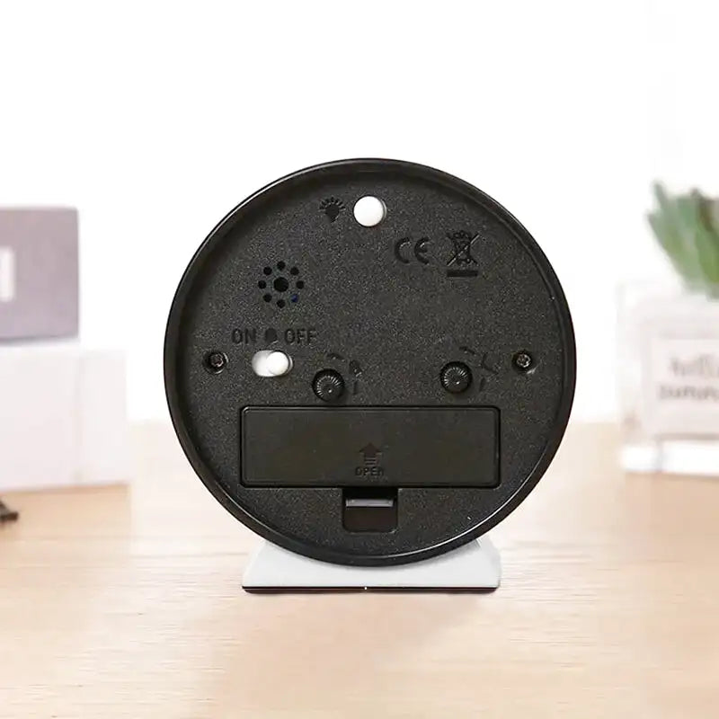 Réveil de table rond rose poudré et gris mat