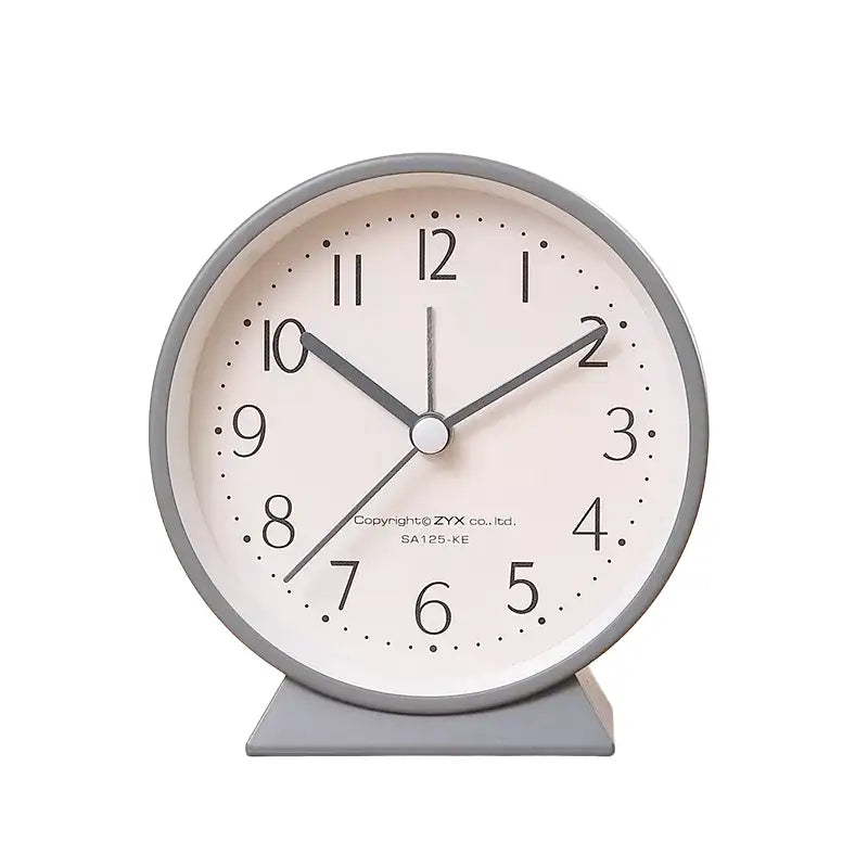 Réveil de table rond rose poudré et gris mat