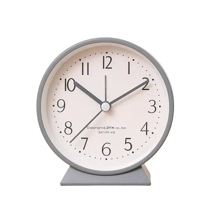 Réveil de table rond rose poudré et gris mat