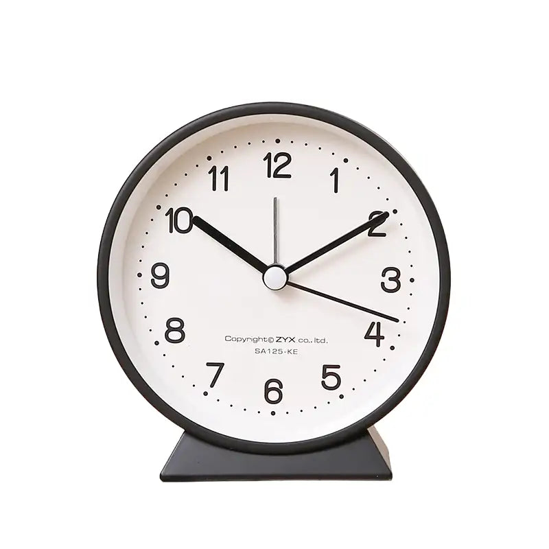 Réveil de table rond rose poudré et gris mat