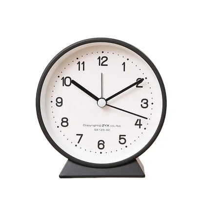 Réveil de table rond rose poudré et gris mat