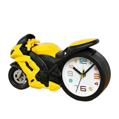 Réveil design moto bleue avec cadran multicolore