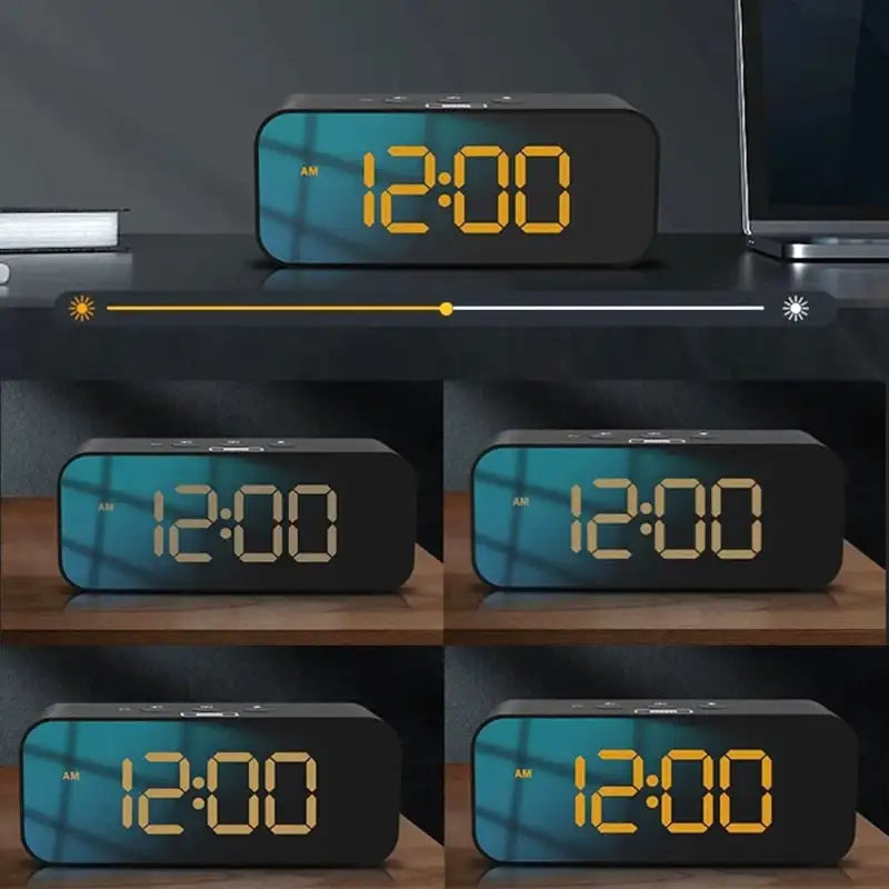 Réveil digital blanc à chiffres multicolores grand format