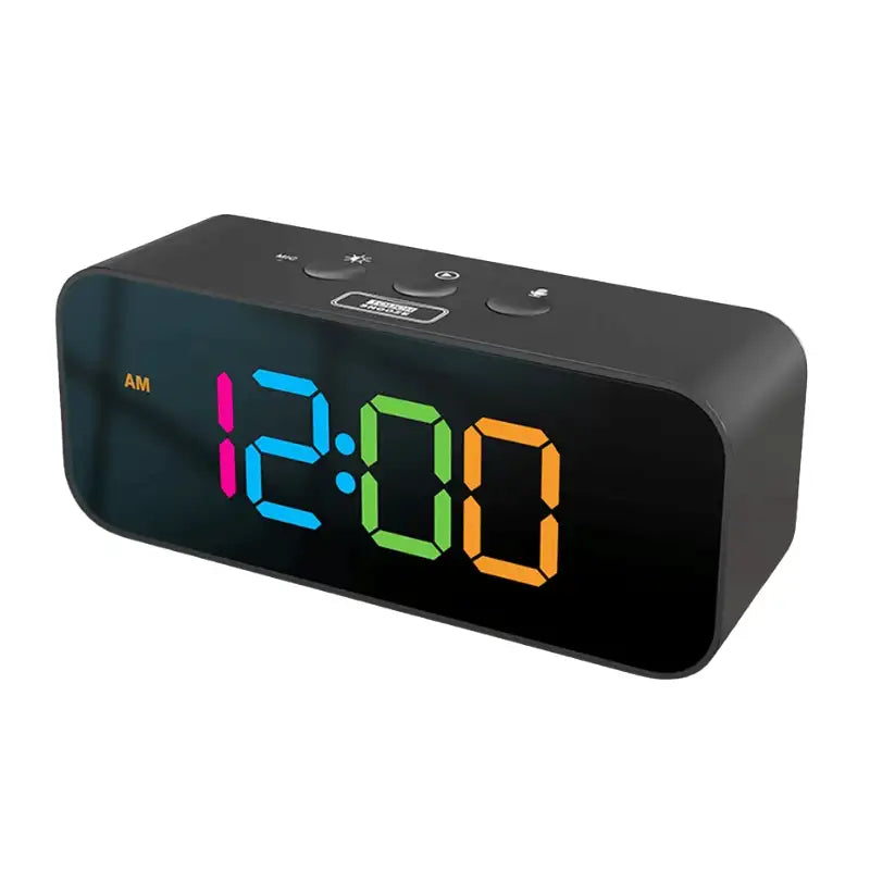 Réveil digital blanc à chiffres multicolores grand format