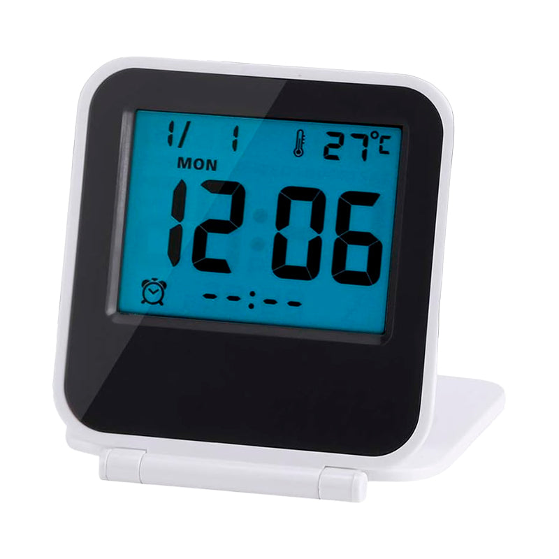 Réveil carré LCD avec coque en silicone bleue -  - reveil-digital-de-voyage - ["digital","num\u00e9rique","petit","petit reveil","r\u00e9veil connect\u00e9","r\u00e9veil digital","simple","voyage"]