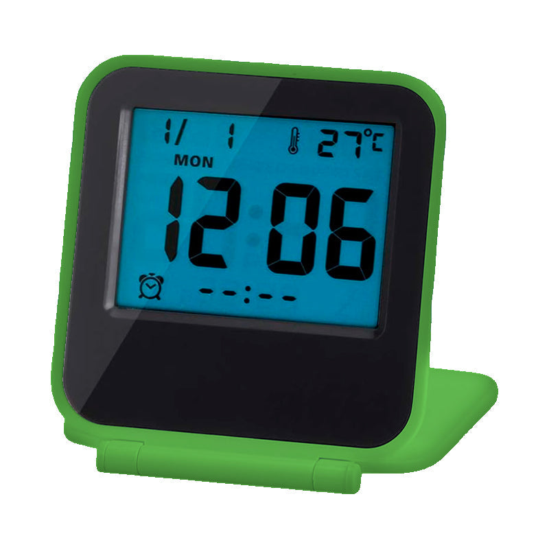 Réveil carré LCD avec coque en silicone bleue -  - reveil-digital-de-voyage - ["digital","num\u00e9rique","petit","petit reveil","r\u00e9veil connect\u00e9","r\u00e9veil digital","simple","voyage"]