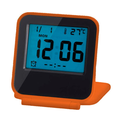 Réveil carré LCD avec coque en silicone bleue -  - reveil-digital-de-voyage - ["digital","num\u00e9rique","petit","petit reveil","r\u00e9veil connect\u00e9","r\u00e9veil digital","simple","voyage"]