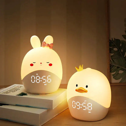 Réveil digital lapin en plastique blanc mat