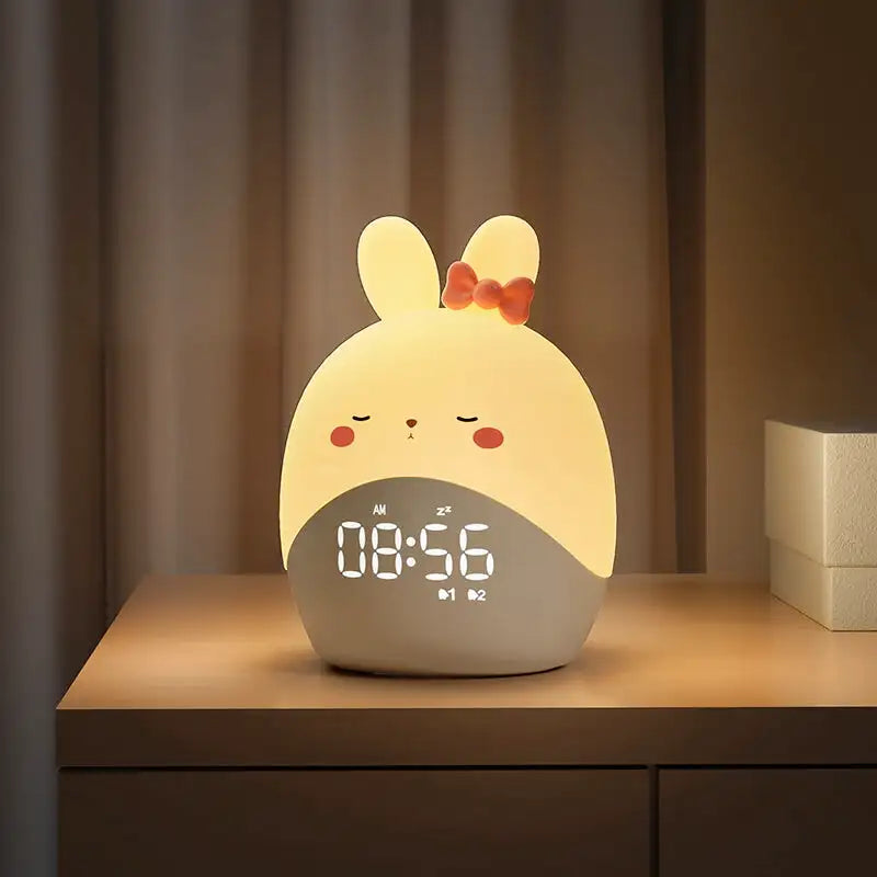 Réveil digital lapin en plastique blanc mat