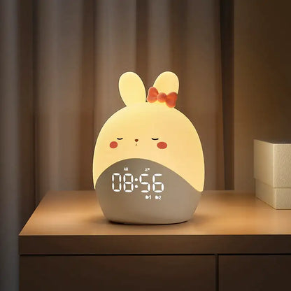 Réveil digital lapin en plastique blanc mat
