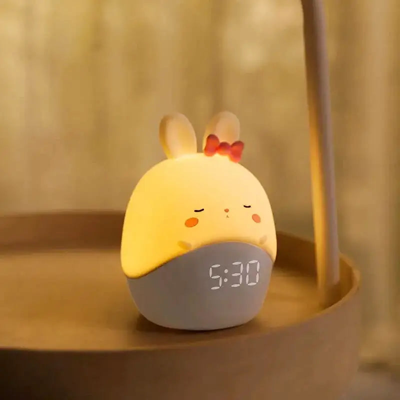 Réveil digital lapin en plastique blanc mat