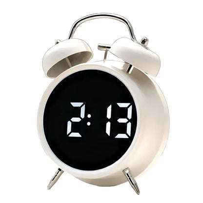 Réveil digital noir argenté à cloche vintage
