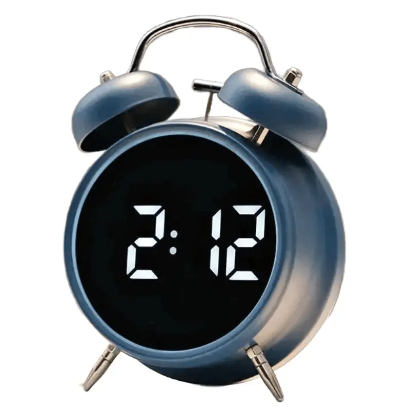Réveil digital noir argenté à cloche vintage